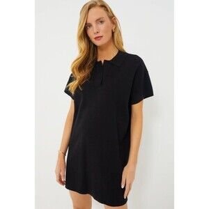 Tuckernuck Channing Polo Mini Dress Women's Size Small Black Knit Dress